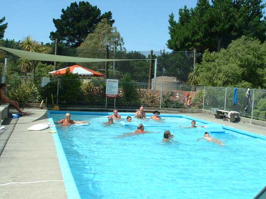 Pool with shade sail